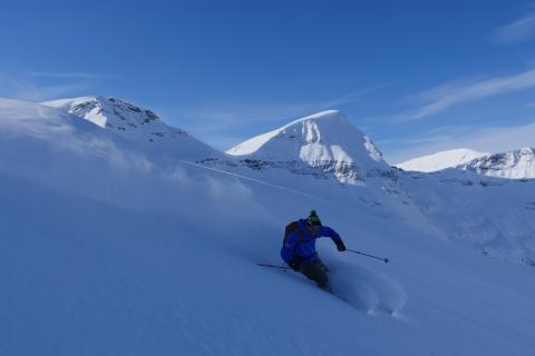 Sjufjellet, Skitouren Lyngen Alpen, Tamokdalen | © Thomas Lippitsch Abfahrt vom Sjufjellet, Tamokdalen