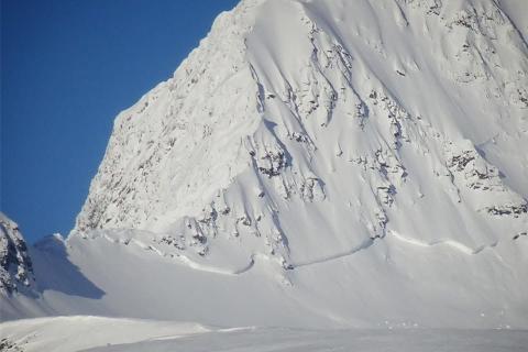 Schneebrett - Anrisskante am Instand, Lyngen