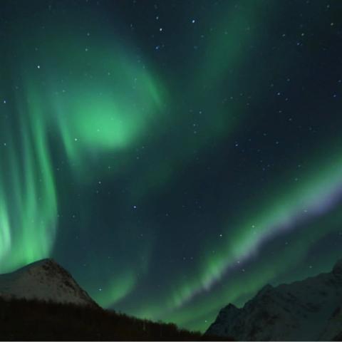 Aurora Borealis &uuml;ber Lyngseidet