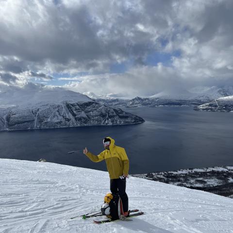 Skitour auf den Giilavarri - Blick auf den Lyngenfjord