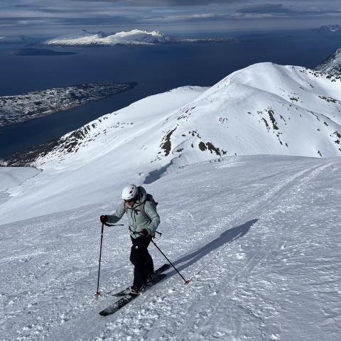 Skitour Storgalten | © Thomas Lippitsch Kurz vor dem Gipfel des Storgalten - einer der nördlichsten Berge der Lyngen Alpen